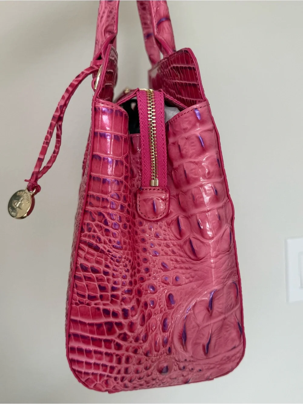 Brahmin Small Finley Phlox Pink with Purple Highlights Melbourne Leather